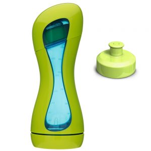 set with baby bottle iiamo home in green-blue and iiamo drink drinking spout