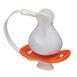 iiamo soother in orange with soother protection and soother holder