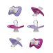 6 iiamo peace soothers in pink and purple - discountpack