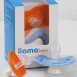 iiamo peace soothers in orange and blue together with package